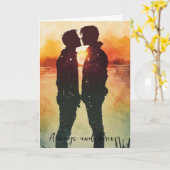 LGBTQ バレンタイン 記念日 ゲイ カップル カード (黄色い花)