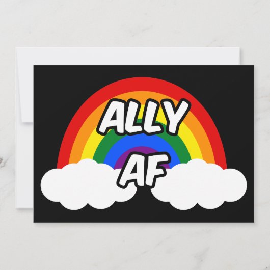 LGBTQ フラグ ゲイ トランス クィア プライド Ally AF I 招待状 (正面)