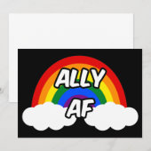 LGBTQ フラグ ゲイ トランス クィア プライド Ally AF I 招待状 (正面/裏面)