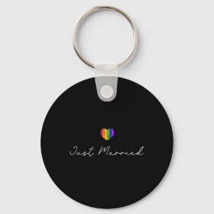 LGBTQ ブライド グルーム バチェラーパーティー ウェディングTシャツ - 青 キーホルダー