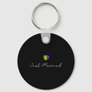 LGBTQ ブライド グルーム バチェラーパーティー ウェディングTシャツ - 青 キーホルダー