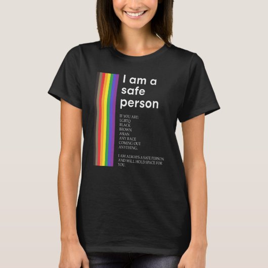LGBTQ+ ブラックライヴズマター 私は居場所を用意します 女性 Tシャツ (正面)