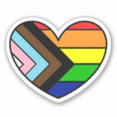 LGBTQ+プライドとサポートレインボーハート シール (正面)