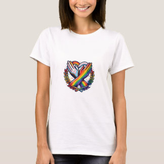 LGBTQ プライドとニューロダイバーシティの団結の手 グラフィック Tシャツ
