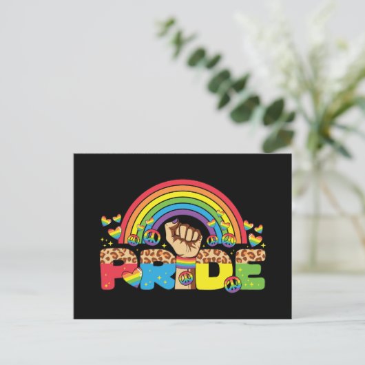 LGBTQ -プライドとレインボー ポストカード (スタンド正面)