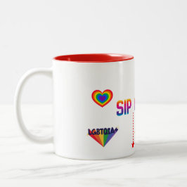 LGBTQ プライドのひと口 白 11OZ ツートーン セラミック マグカップ
