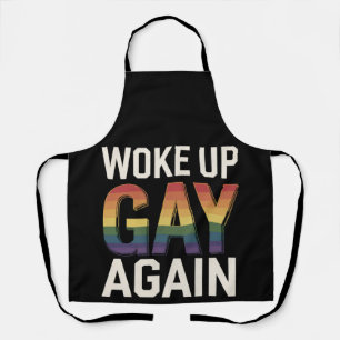 LGBTQ+ プライドを応援!ゲイであることを再認識して目覚めるユーモアあふれるレインボーデザイン エプロン