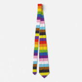 LGBTQ+プライドインクルーシブ進行性国旗のストライプ ネクタイ (裏面)