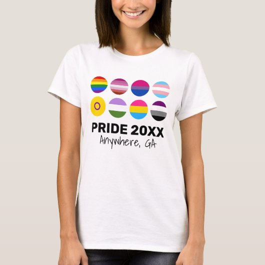 LGBTQ+プライドカスタム文字 Tシャツ (正面)