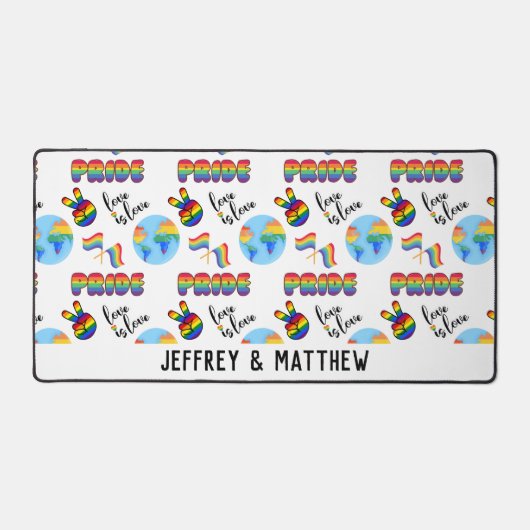 LGBTQ+プライドパーソナライズされたデスクマット デスクマット (正面)