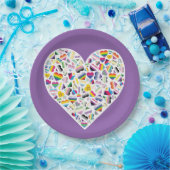 LGBTQ+プライドフラグハートの組み合わせ ペーパープレート (パーティー)