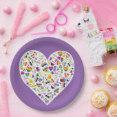 LGBTQ+プライドフラグハートの組み合わせ ペーパープレート (パーティー)