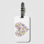 LGBTQ+プライドフラグハートの組み合わせ ラゲッジタグ (正面縦)