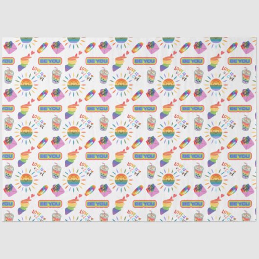 LGBTQ+プライドラブはラブラッピングティッシュペーパー 薄葉紙 (正面)