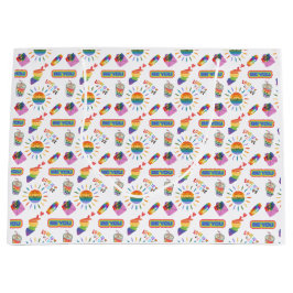 LGBTQ+プライドラブイズラブ抱き枕 ラージペーパーバッグ