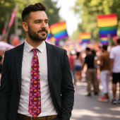 LGBTQ+プライドレインボーハート ネクタイ