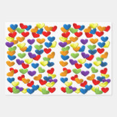 LGBTQ+ /プライドレインボーハート ラッピングペーパーシート (正面)