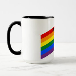 LGBTQ+プライドレインボーフラッグかわいいドッグマグカップ マグカップ