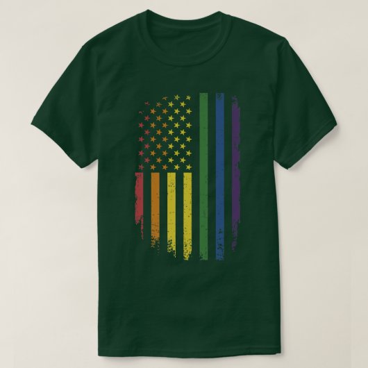 LGBTQ+プライド月アメリカのレインボー対等  Tシャツ (デザイン正面)