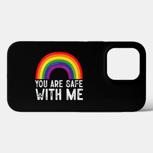 LGBTQ+プライド月間 レインボー「あなたは私と一緒なら安心です」 Case-Mate iPhoneケース (裏面 (横))