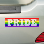 LGBTQ+プライド虹 バンパーステッカー (車上)
