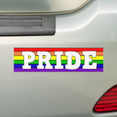 LGBTQ+プライド虹 バンパーステッカー (車上)