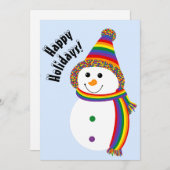 LGBTQ+プライド雪だるまスノーパーハッピーホリデー シーズンカード (正面/裏面)