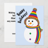 LGBTQ+プライド雪だるま 幸せなホリデー シーズンカード (正面/裏面)