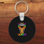 LGBTQ+ プライド キーチェーン おもしろ 鹿 デザイン (正面)