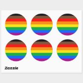 LGBTQ プライド フラッグ (8色) ラウンドシール (シート)