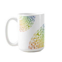 LGBTQ+プライド マンダラ マグカップ - カラフルな象徴的デザイン