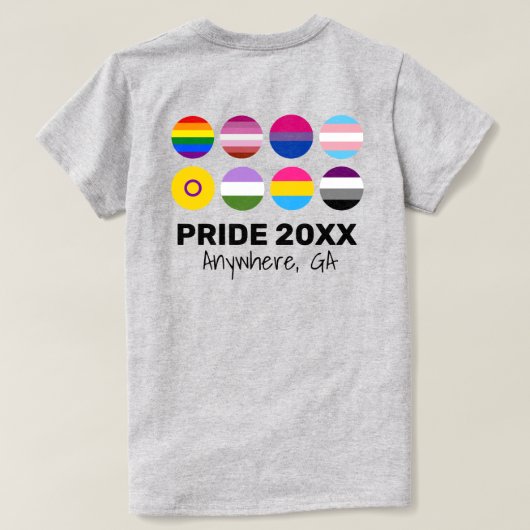 LGBTQ+プライド（ライトカラー用のバックイメージ）カスタム Tシャツ (デザイン裏面)