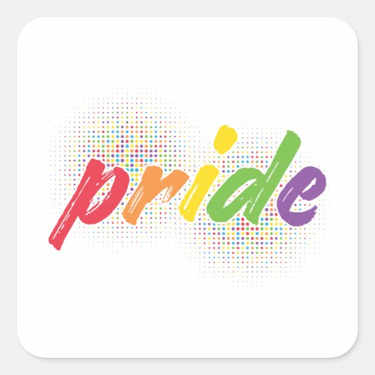 LGBTQ -プライド – レインボーカラー スクエアシール (正面)