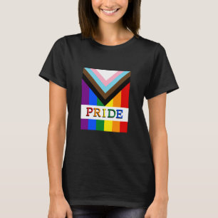 LGBTQ&プライド - レインボープログレスフラグラディーファッション Tシャツ