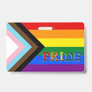 LGBTQ & プライド - レインボープログレス旗バッジ バッジ