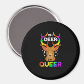 LGBTQ+ プライド 鹿 ユーモア デザイン マグネット (正面/裏面)