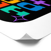 LGBTQ+。プライド+LGBT。レインボー ポスター (角)