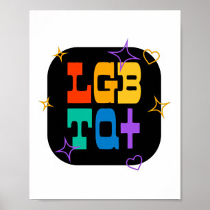 LGBTQ+。プライド+LGBT。レインボー ポスター