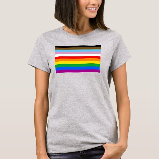 LGBTQ+プログレスストライプグ Tシャツ (正面)