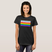 LGBTQ+ プログレスフラグ ストライプ Tシャツ (正面フル)