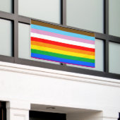 LGBTQ+ プログレスフラッグ ストライプ 横断幕 (ビルの外側)