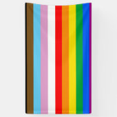 LGBTQ+ プログレスフラッグ ストライプ 横断幕 (縦)