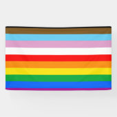 LGBTQ+ プログレスフラッグ ストライプ 横断幕 (横)