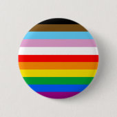 LGBTQ+ プログレスフラッグ ストライプ 缶バッジ (正面)