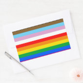 LGBTQ+ プログレスフラッグ ストライプ 長方形シール (封筒)
