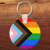 LGBTQ+プログレスプライドフラグKeychain キーホルダー (正面)