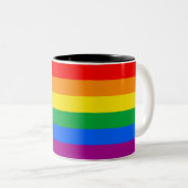 LGBTQ+プログレスプライドフラッグコーヒーマグ ツートーンマグカップ (正面右)