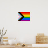 LGBTQ+プログレスプライド国旗 ポスター (キッチン)
