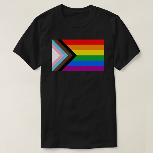 LGBTQ+プログレスプライド国旗 Tシャツ (デザイン正面)