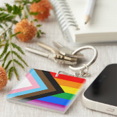 LGBTQ+プログレスプライド キーホルダー (正面右)